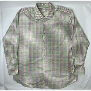 Peter Millar Mens XL Button Front Shirt Long Sleeve Multi Color Plaid